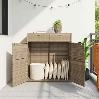 Tuinkast 105x55x113 cm poly rattan beige 3