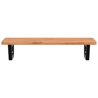 Badkamer wandschap staal en massief beukenhout 4