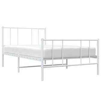 Bedframe met hoofd- en voeteneinde metaal wit 75x190 cm 5