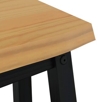 Eetbank EKAI Zwart 91,5 x 29 x 45,5 cm Massief grenenhout 6