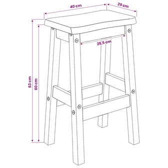 Hoge Barkruk EKAI 2 pcs Zwart 40 x 29 x 63 cm 9
