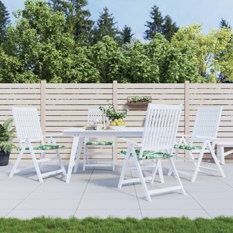 Stoelkussens 4 st bladpatroon 40x40x4 cm stof 1