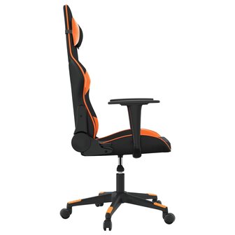 Massage gamestoel kunstleer zwart en oranje 4