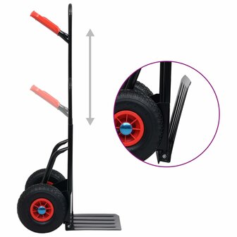 Steekwagen telescopisch 200 kg zwart en rood 3
