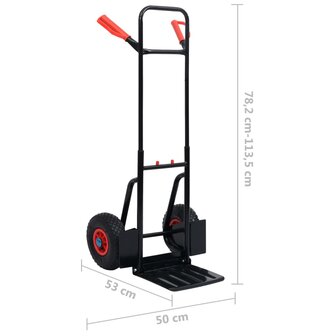 Steekwagen telescopisch 200 kg zwart en rood 8