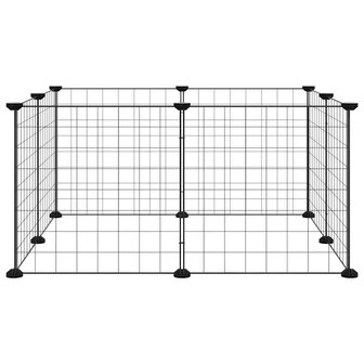 Vrijloophok met 8 panelen, zwart, 70x70x35 cm, staal 3