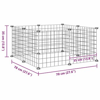 Vrijloophok met 8 panelen, zwart, 70x70x35 cm, staal 7