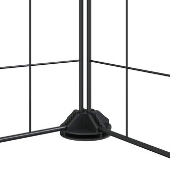Vrijloophok met 8 panelen en deur, zwart 70x70x35 cm staal 7