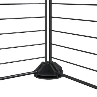 Vrijloophok met 8 panelen, zwart, 70x70x35 cm, staal 6