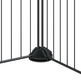 Vrijloophok met 8 panelen en deur, zwart 70x70x35 cm staal 7