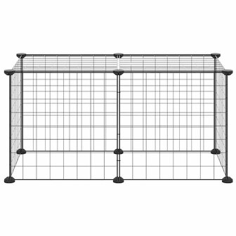 Vrijloophok met 8 panelen 35x35 cm staal zwart 3