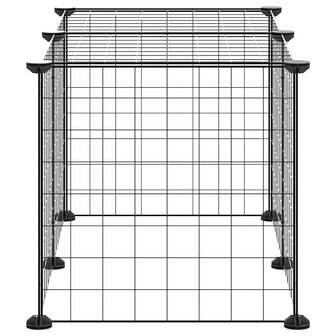 Vrijloophok met 8 panelen 35x35 cm staal zwart 4