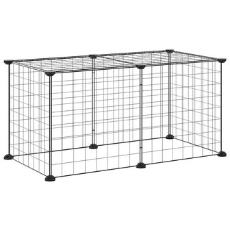 Vrijloophok met 8 panelen 35x35 cm staal zwart 5