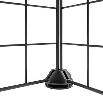 Vrijloophok met 8 panelen 35x35 cm staal zwart 6