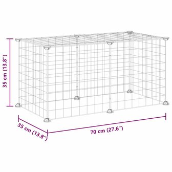 Vrijloophok met 8 panelen 35x35 cm staal zwart 7