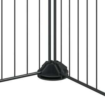 Vrijloophok met deur 12 panelen 35x35 cm staal zwart 7