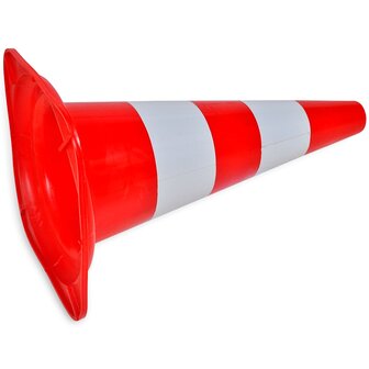 Verkeerskegel reflecterend 50 cm rood en wit 10 st 4