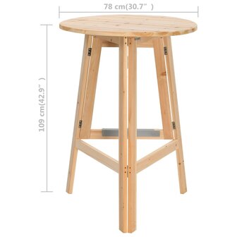 Bartafel inklapbaar 78 cm vurenhout 8