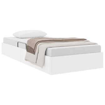 Opslag bed met opslag Puur Wit 100 x 190 cm Kunstleer 3