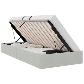 Opslag bed met opslag Lichtgrijs 100 x 190 cm fluweel 2