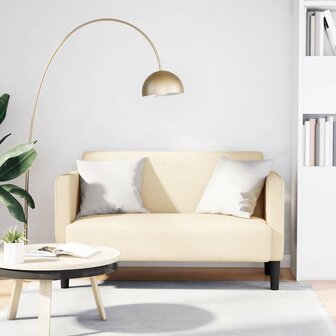 Loveseat bank 109 cm corduroy stof cr&amp;egrave;mekleurig 1
