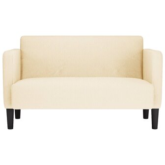 Loveseat bank 109 cm corduroy stof cr&amp;egrave;mekleurig 3