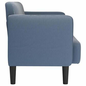 Loveseat bank 109 cm corduroy stof blauw 4