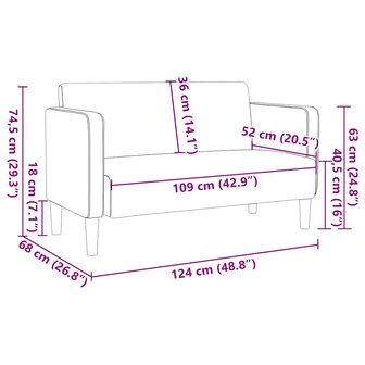 Loveseat bank 109 cm corduroy stof donkergroen 8