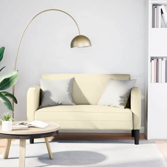 Loveseat bank 110 cm kunstleer cr&amp;egrave;mekleurig 1