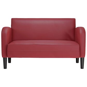 Loveseat bank 110 cm kunstleer wijnrood 3