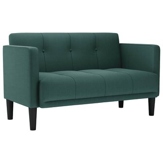 Loveseat Bank Donkergroen 111 cm Stof 2