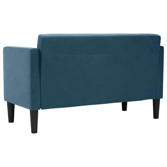 Loveseat bank blauw 111 cm fluweel 5