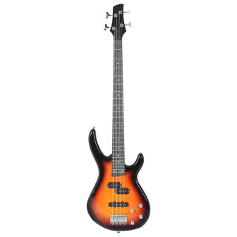 Basgitaar voor beginners elektrisch met tas 4/4 46&amp;quot; bruin zwart 3