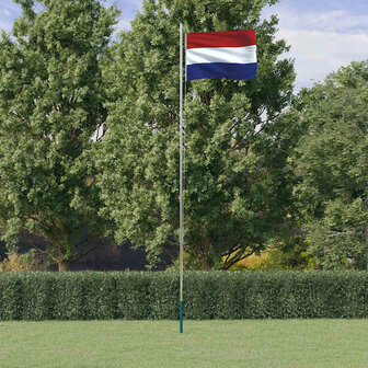 Vlag met vlaggenmast Nederland 6,08 m aluminium 1