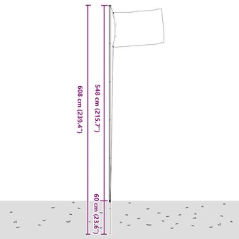 Vlag met vlaggenmast Duitsland 6,08 m aluminium 6