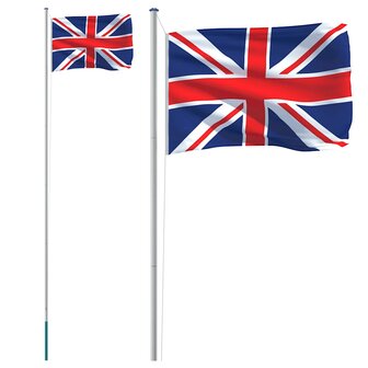 Vlag met vlaggenmast Verenigd Koninkrijk 6,08 m aluminium 2