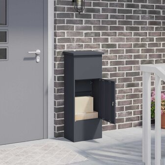 Pakketbrievenbus met slot Antraciet 44,5 x 29 x 110,5 cm Staal 1