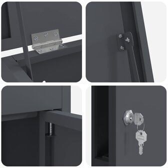 Pakketbrievenbus met slot Antraciet 44,5 x 29 x 110,5 cm Staal 8