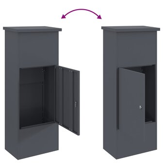 Pakketbrievenbus met slot Antraciet 44,5 x 29 x 110,5 cm Staal 9