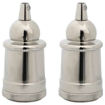 Lampfitting 2 stuks nikkel satijn E27 2