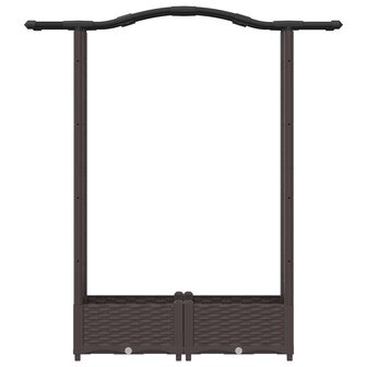 Verhoogde tuinbak met Trellis en Dak Bruin 124 x 40 x 123 cm PP 4