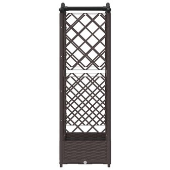 Verhoogde tuinbak met Trellis en Dak Bruin 124 x 40 x 123 cm PP 5