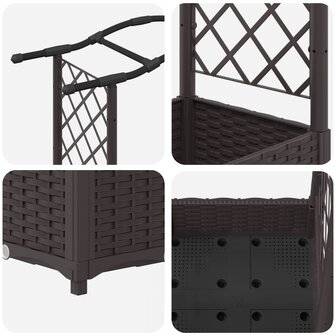Verhoogde tuinbak met Trellis en Dak Bruin 169 x 40 x 123 cm PP 6