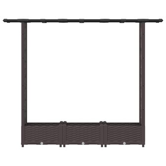 Verhoogde tuinbak met Trellis en Dak Bruin 164 x 40 x 121 cm PP 4