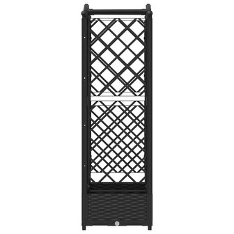 Verhoogde tuinbak met Trellis en Dak Zwart 124 x 40 x 123 cm PP 5