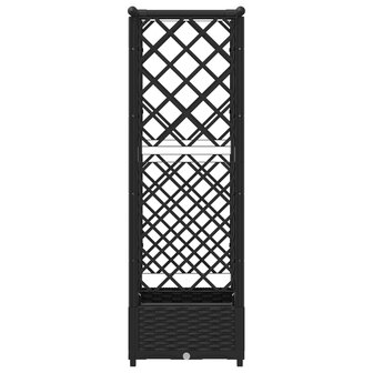 Verhoogde tuinbak met Trellis en Dak Zwart 122,5 x 40 x 121 cm PP 5