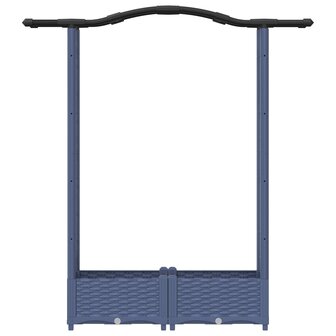 Verhoogde tuinbak met Trellis en Dak Grijs 124 x 40 x 123 cm PP 4