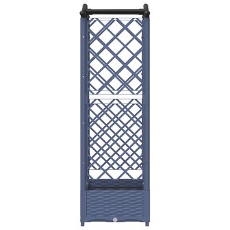 Verhoogde tuinbak met Trellis en Dak Grijs 124 x 40 x 123 cm PP 5