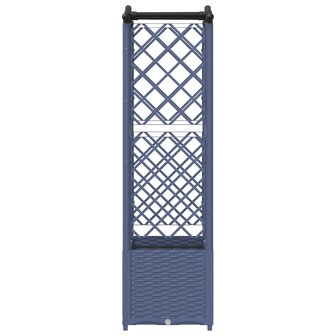 Verhoogde tuinbak met Trellis en Dak Grijs 125 x 40 x 138 cm PP 5