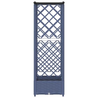 Verhoogde tuinbak met Trellis en Dak Grijs 122,5 x 40 x 121 cm PP 5